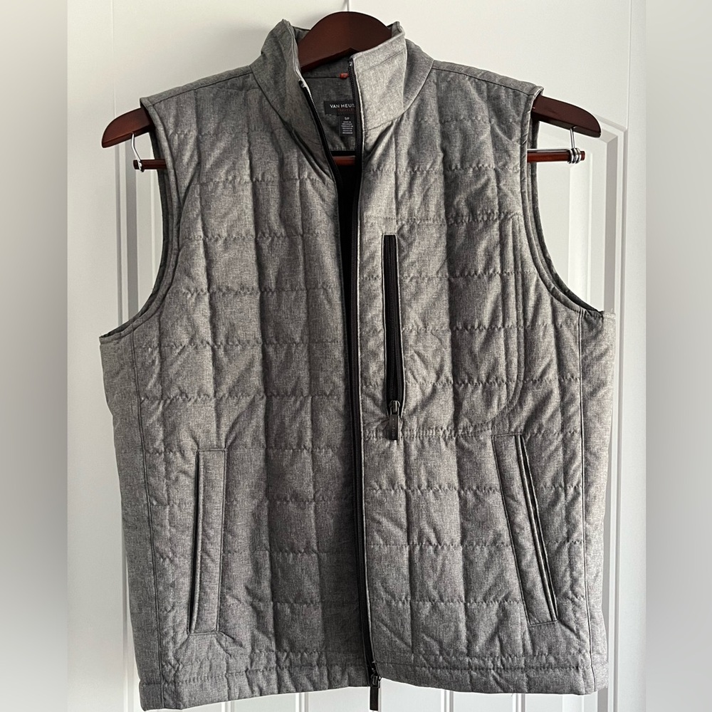 Men's Gray Quilted Vest, size small, worn once - excellent condition